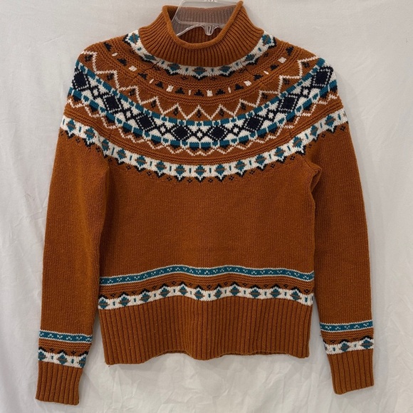 J. Crew Rollneck Sweater in Fair Isle Lambswool size XXS - Picture 1 of 4